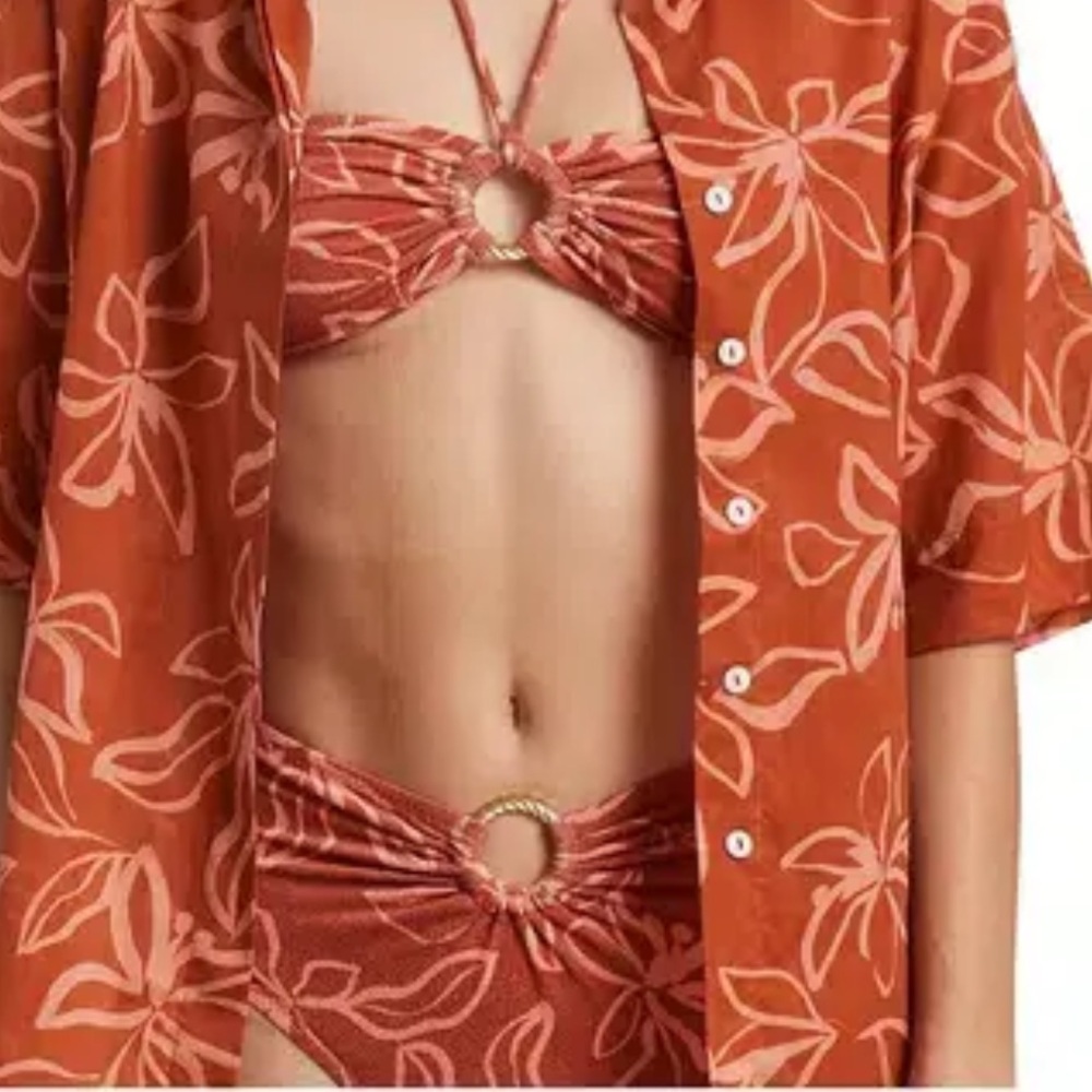 Bec + Bridge Free People Aurora Ring 2/XS & 8/M Pink Gold Floral Terry HighWaist